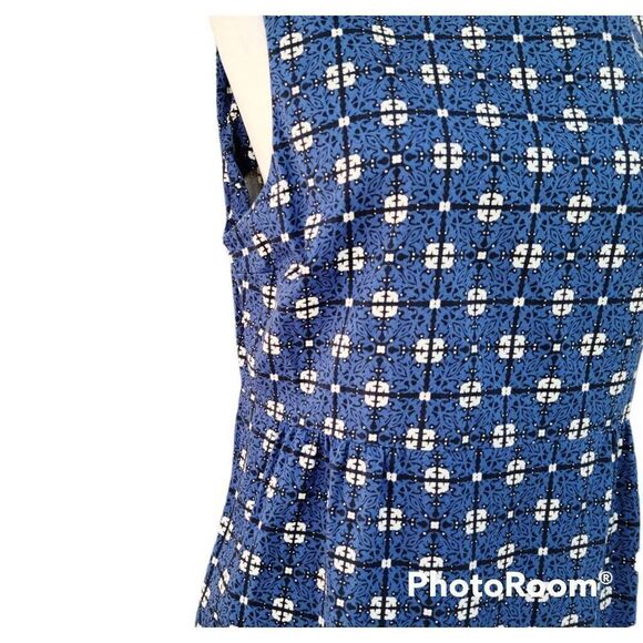 Joe Fresh Fit & Flare Sheath Midi Knee Length Blue White Black Women Dresses Siz - Picture 8 of 14